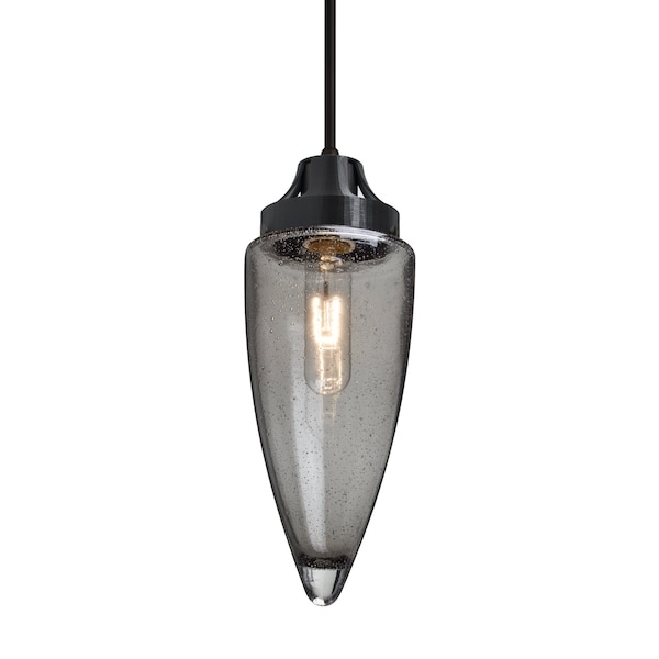 Besa Lighting Sulu Cord Pendant, Smoke Bubble, Black Finish, 1x60W Incandescent 1JT-SULUSM-BK - main